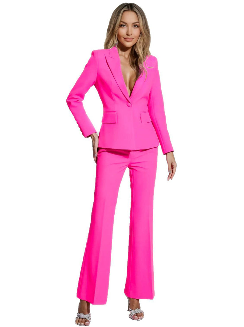 Hot Pink Jacket and Pants Suits - Main Image