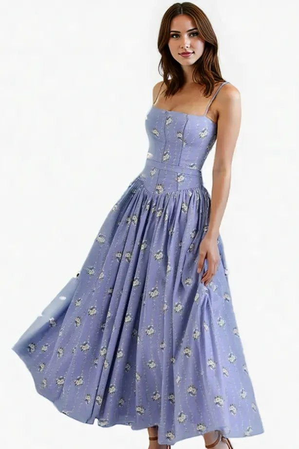 Blue Floral Maxi Dress