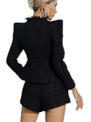 Black Tweed Jacket and Shorts