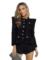 Black Tweed Jacket and Shorts