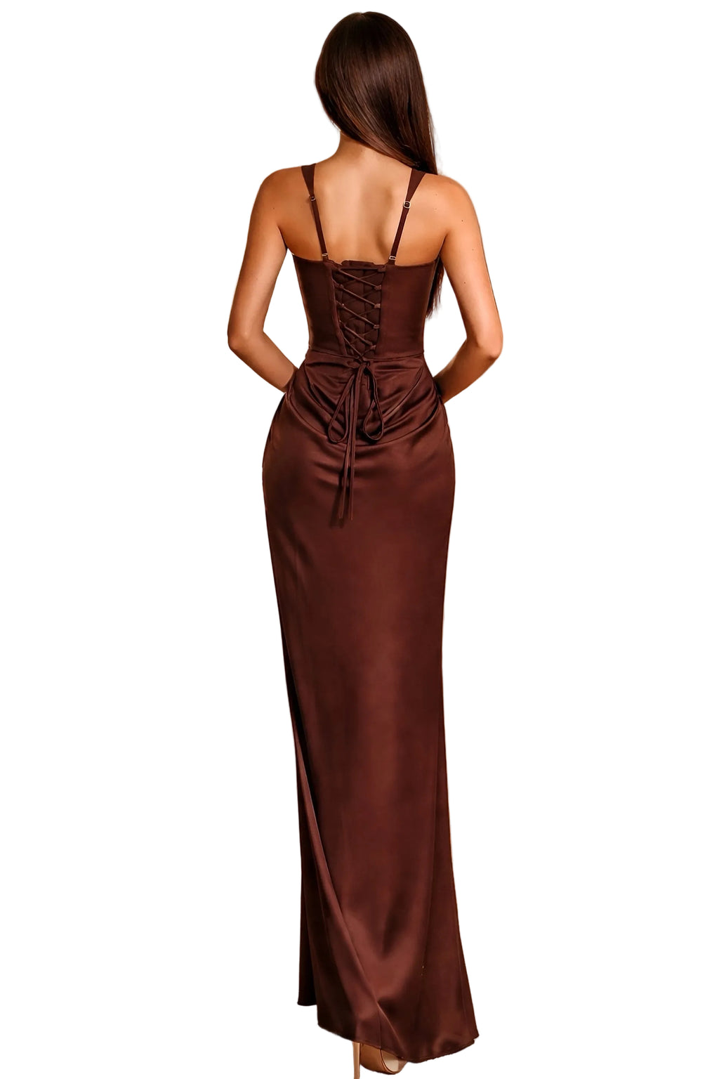 Maroon Silky Maxi Dress product image