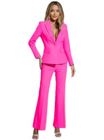 Hot Pink Jacket and Pants Suits