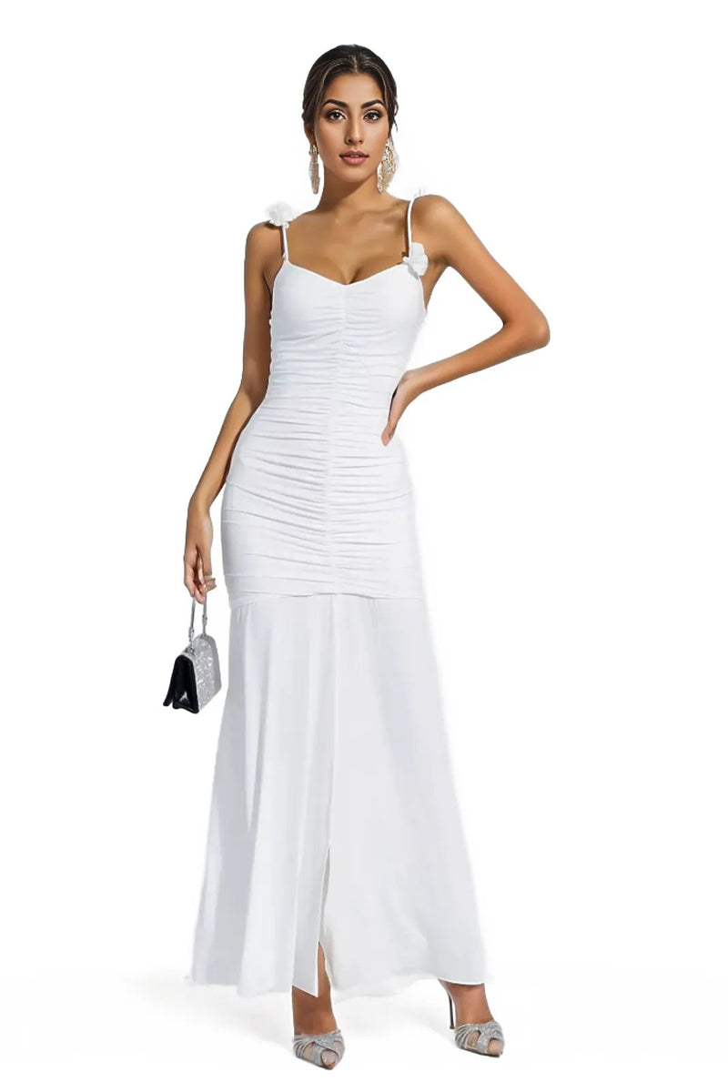 White Maxi Dress With Cut Out