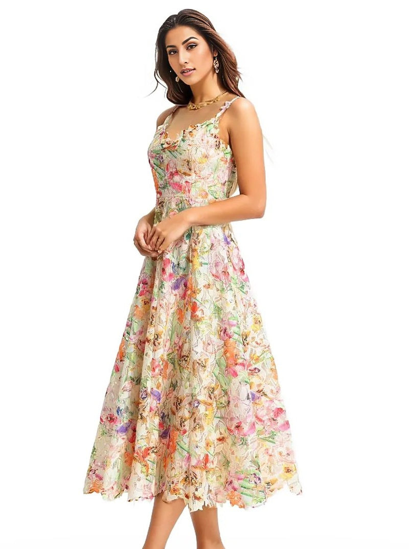 Stylish Multicolor Maxi Dress for Any Occasion – pinksalt