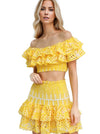 Yellow Top & Skirt Set