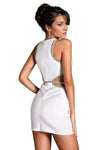 White Bandage Mini Dress w/ Crystal