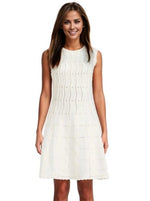 White Knitted Sleeveless Mini Dress