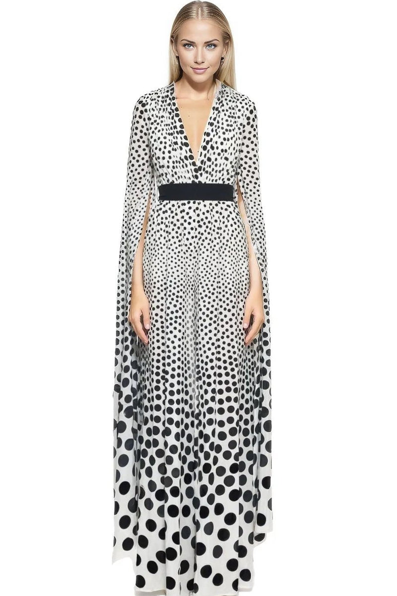 White Polka Dot Maxi Dress