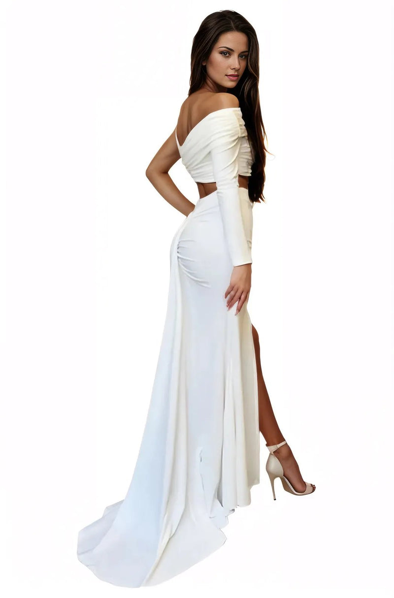 White Crop Top and Long Skirt