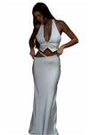 White Halter Top and Maxi  Skirt