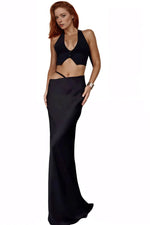 Black Halter Top and Maxi Skirt