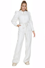 White Denim Jumpsuit