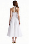 White Halter Midi Dress
