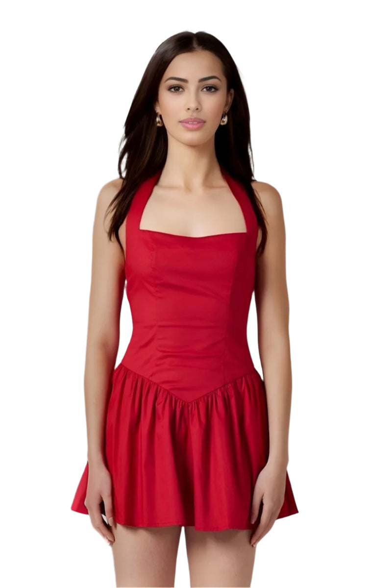 Red Halter Mini Dress