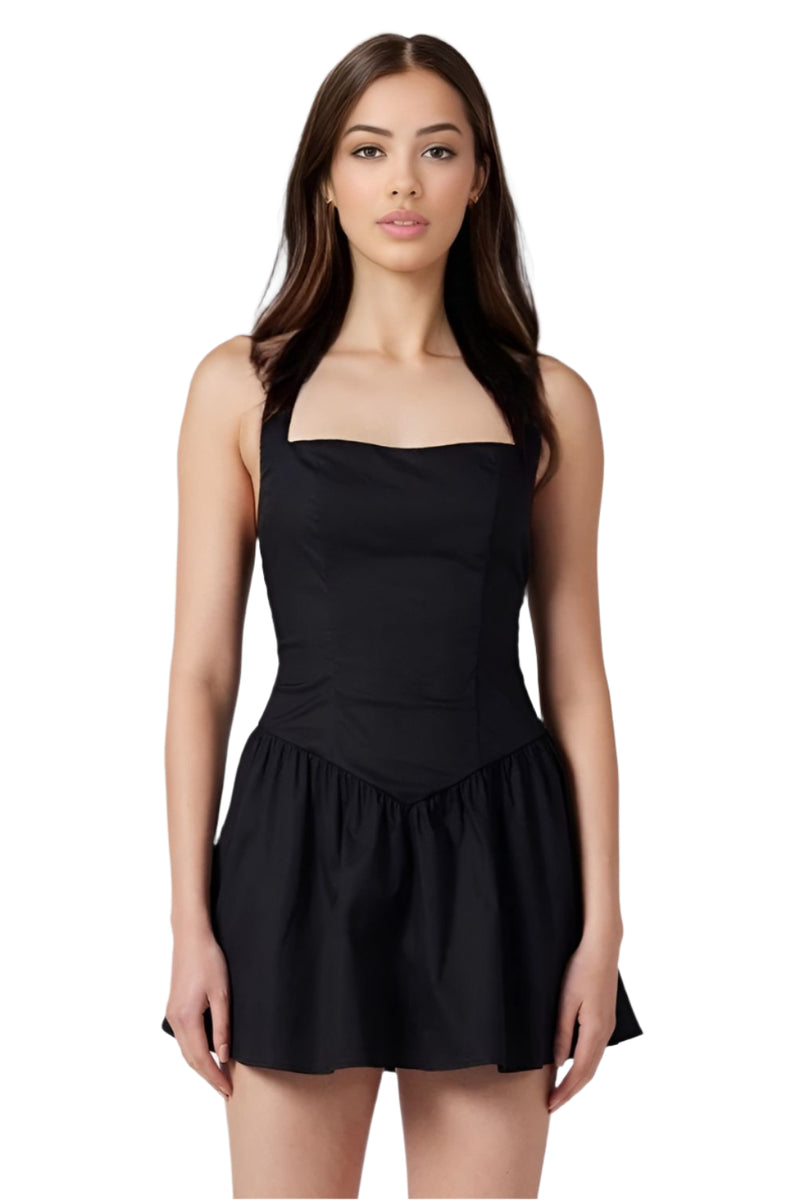 Black Halter Mini Dress