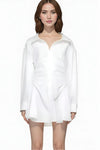 White Mini Dress with Long Sleeves