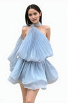 Light Blue Halter Mini Dress
