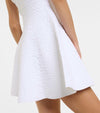 White Knit A Line Mini Dress