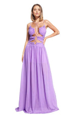 Purple Maxi Dress With Cut Out