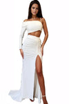 White Crop Top and Long Skirt