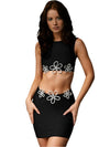 Black Bandage Crop Top and Skirt