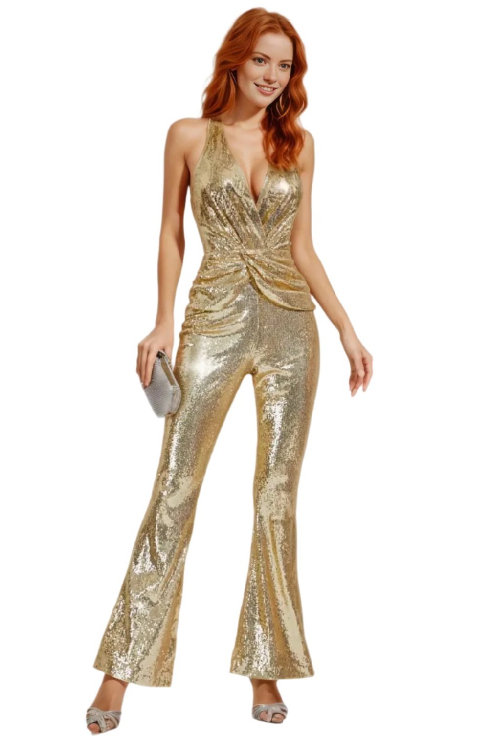 Gold Sequins Jumpsuit