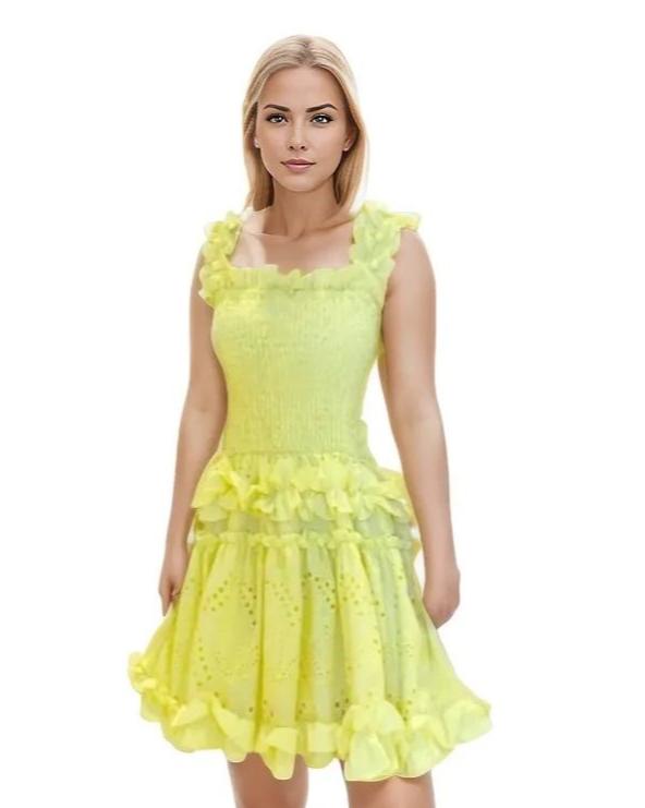 neon yellow short dress READY TO WEAR