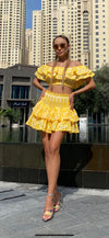 Yellow Top & Skirt Set