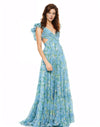 Blue/Green Print Maxi Dress