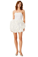 White Tube Mini Dress W/ Flowers