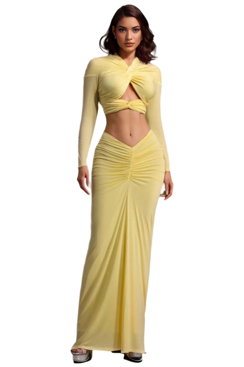 Yellow Top and Long Skirt