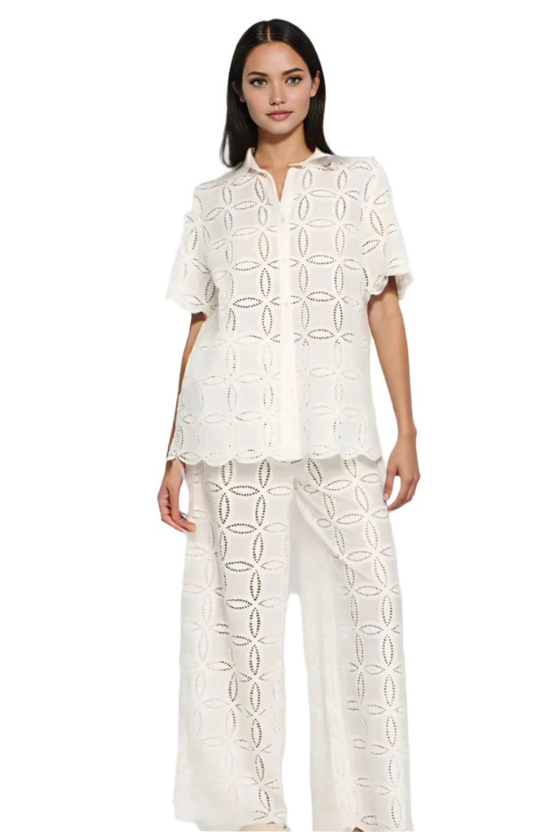 White Crochet Top and Pants
