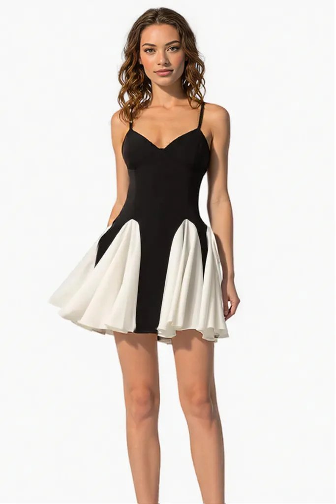 Black and Ivory Mini Dress