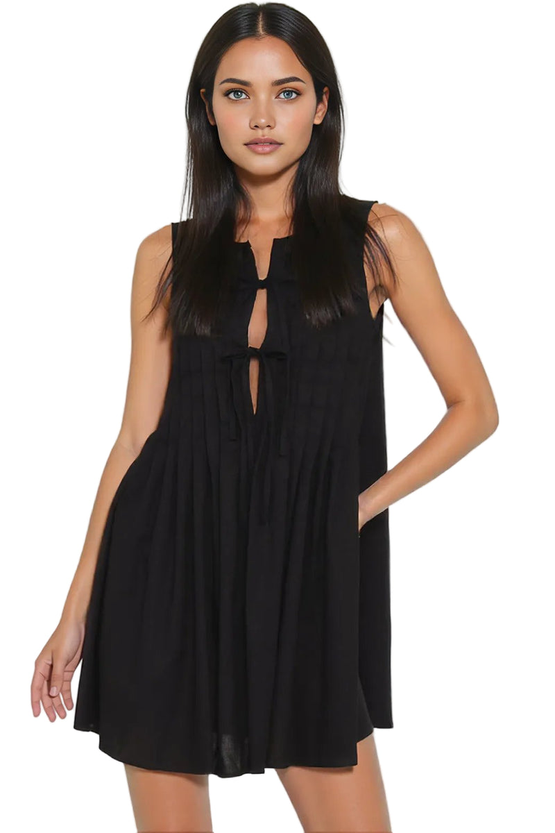 Black Sleeveless Mini Dress