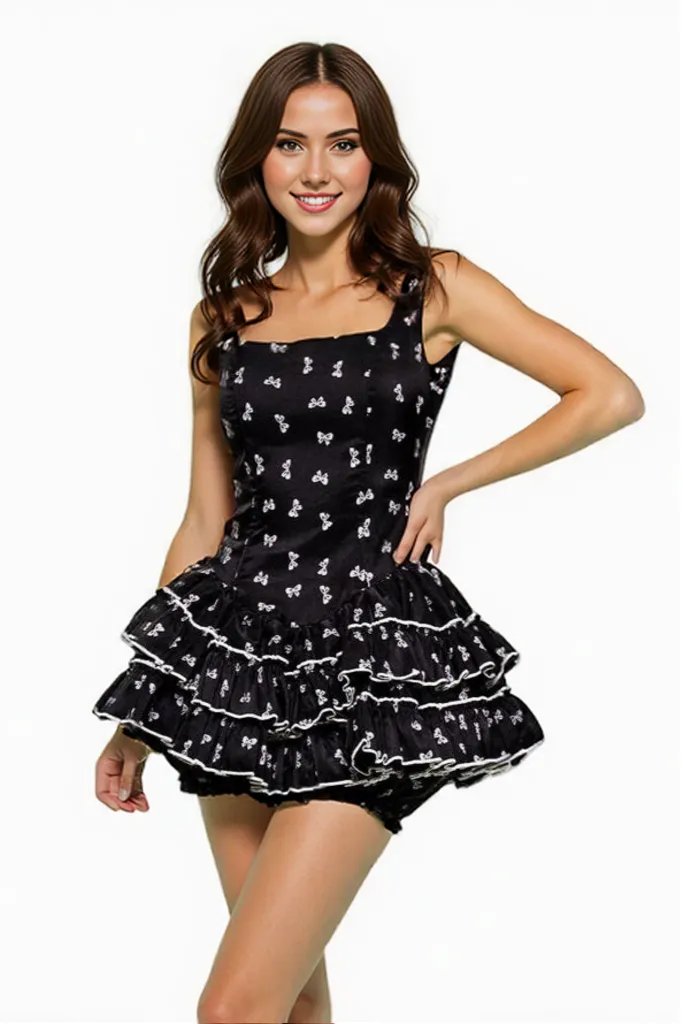 Black Mini Dress with Short