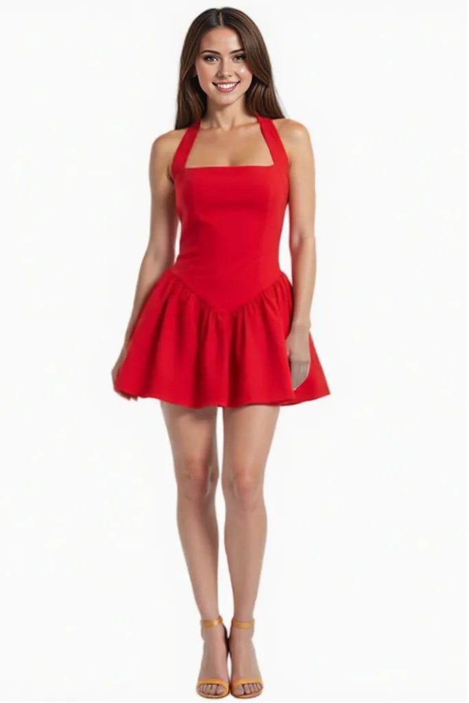 Red Halter Mini Dress
