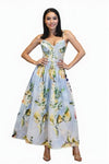 Light Blue Printed Maxi Dress