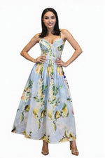 Light Blue Printed Maxi Dress