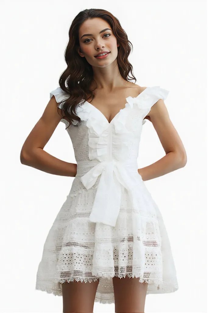 White Lace Mini Dress