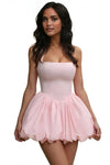 Pink Scallop Halter Mini Dress