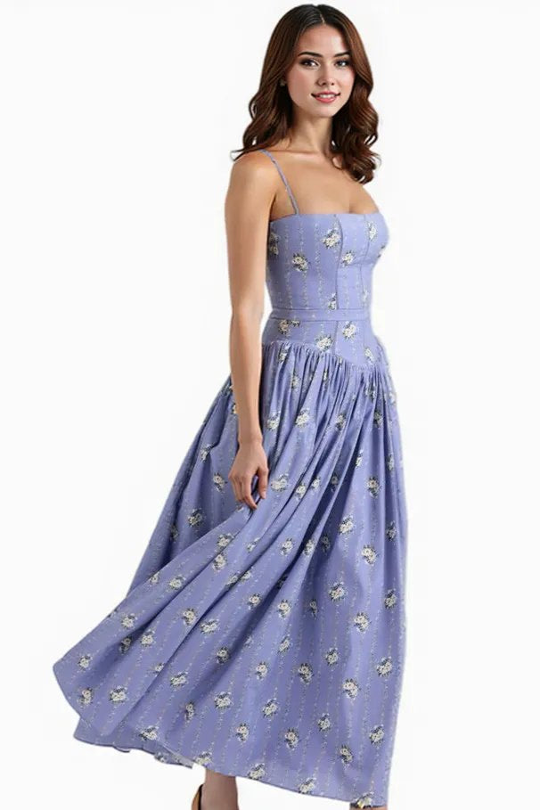 Blue Floral Maxi Dress