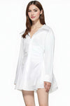 White Mini Dress with Long Sleeves