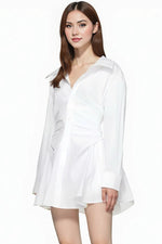 White Mini Dress with Long Sleeves