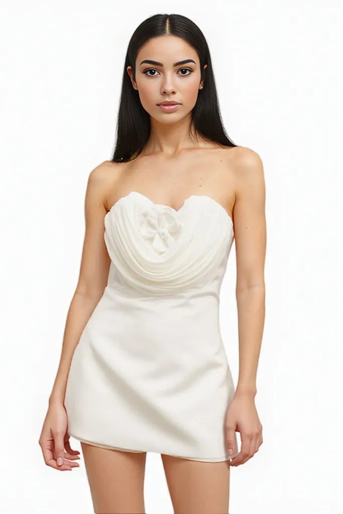 White Tube Mini Dress with Skorts