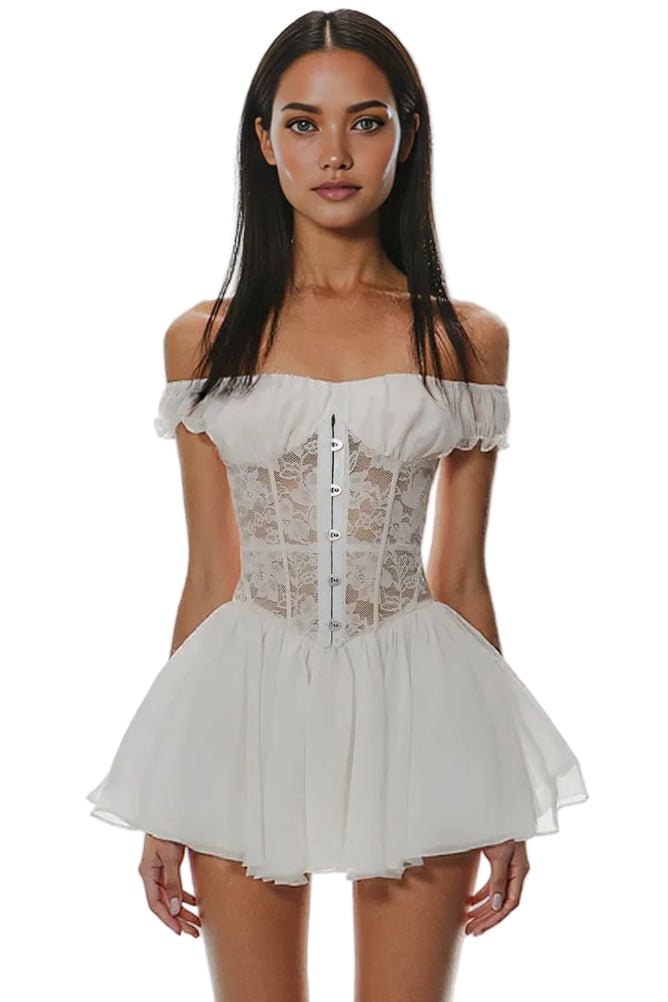 White Corset Mini Dress