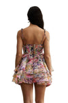 Floral Print Pleated Mini Dress