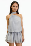 Light Blue Halter Mini Dress