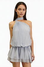 Light Blue Halter Mini Dress