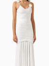 WHITE SATIN MAXI DRESS