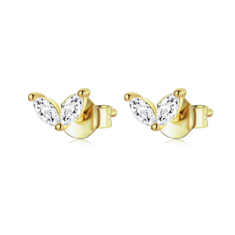 Yellow Gold Butterfly Stud